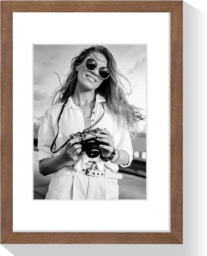 9x12 Oak Wood Picture Frams - Minimalist 9x12 Oak Wood Frames, 9"x12" Picture Frame Wood, Natural Solid Wooden Picture Frames for Wall Art Photo and Prints(3 Pack, Walnut)