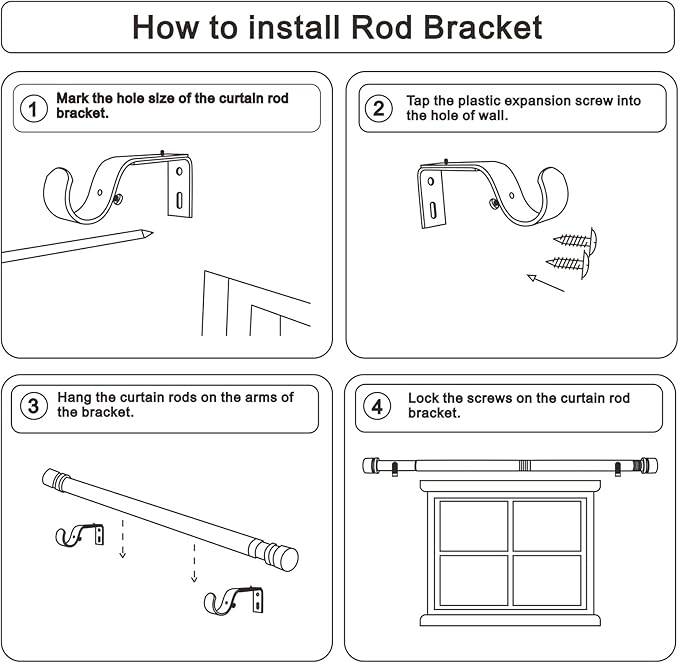 Curtain Rods for Windows 16 to 240 Inches Adjustable Length 1 Inch Diameter Window Curtain Rod with Aluminium End Cap, Silver Gray