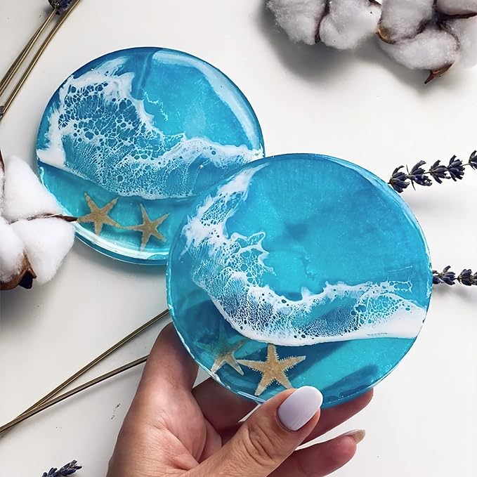 6 PCS Thickened round Coaster Resin Molds, Coaster Silicone Molds for Epoxy Resin, Coaster Molds for Resin Casting, Epoxy Resin Molds for DIY resin coasters Bowl mats, candle holders, Home Decoration.