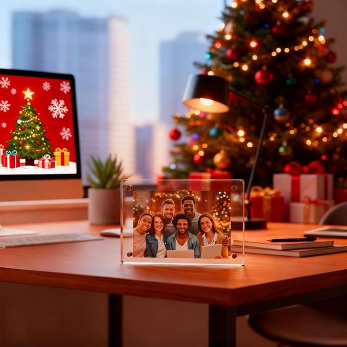 4x6 Acrylic Picture Frame 4 Pack Clear Magnetic Photo Frames Double Sided Free Standing Desktop Display