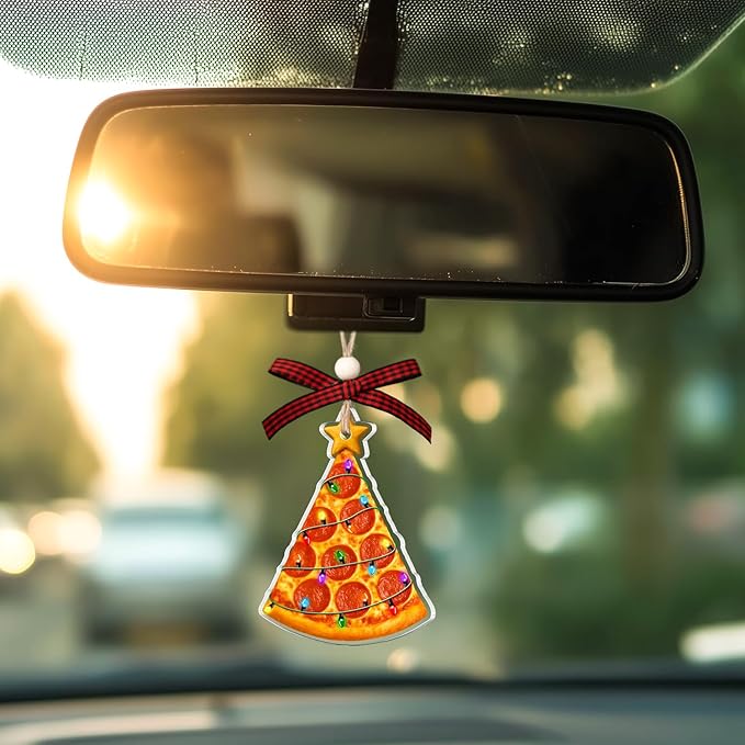 Pizza Ornament - Pizza Ornaments for Christmas Tree - Gifts for Pizza Lovers - Food Ornaments for Christmas Tree - Food Lovers Gifts for Women, Men - Acrylic Pepperoni & Cheese Pizza Ornament 2025