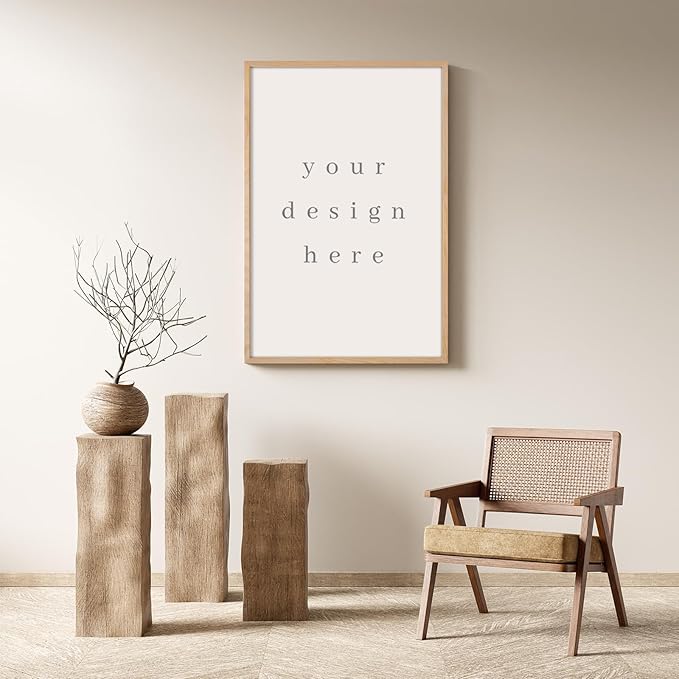 puthiac 20x30 Oak Wood Picture Frame -20"x30" Poster Frames for Wall, 20x30 Picture Frames, 20 x 30 Picture Frame, 20 x 30 Frames for Wall(1 Pack, Beige)