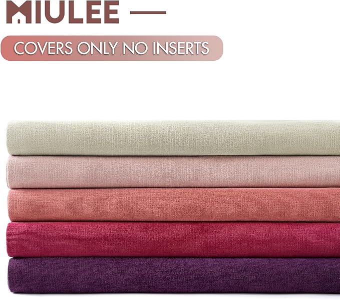 MIULEE Hot Pink Red Couch Pillow Covers 20x20 Inch, Set of 2 Soft Chenille Decorative Square Throw Pillow Covers Farmhouse for Sofa Living Room Bed