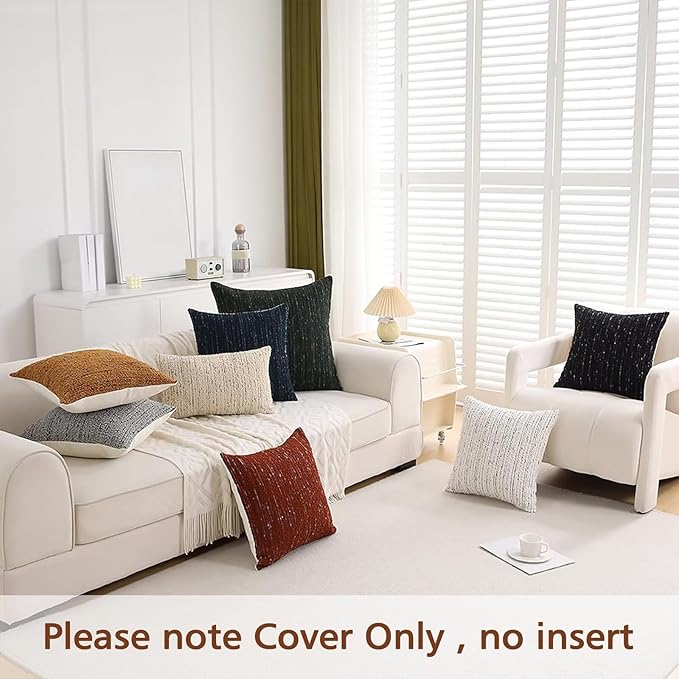 Textured Boucle Lumbar Pillow Covers 12x20 Neutral Striped Throw Pillows Soft Modern Farmhouse Pillow Cases, 1pc Decorative Accent Rectangle Couch Cushion Cover for Bed Sofa, Cream Brulee