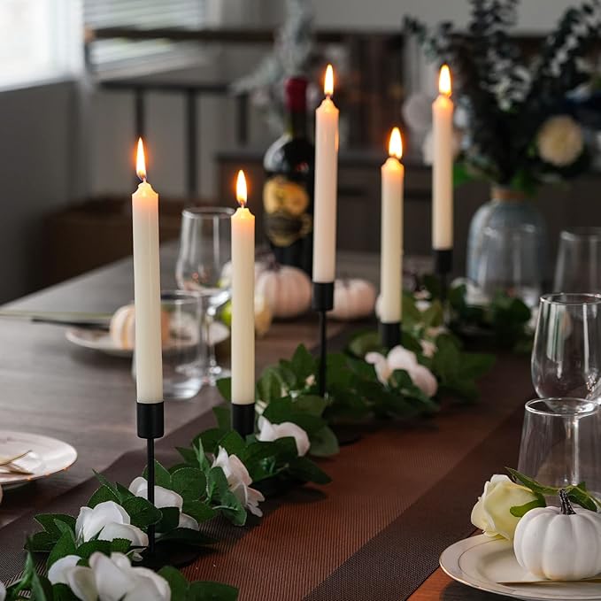 Smtyle Short Black Taper Candle Holder for Candlesticks, Christmas Candelabra Heavyweight Rustic Centerpieces for Tables, Dining, Fireplace, and Mantel Decor Original Design
