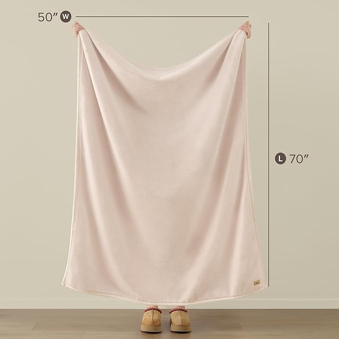 UGG Coco Plush Throw Blanket – Cozy Soft Fleece Blanket for Couch, Bed, Chair, Housewarming Gift, Bedroom or Living Room Decor, Lightweight & Hypoallergenic, 50" x 70" (Himalayan, Throw 50 x 70-inch)