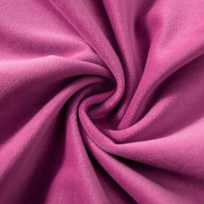 JUSPURBET Rose Red Lumbar Velvet Throw Pillow Cover 16x24 inch Set of 2,Decorative Soft Solid Cushion Cases for Couch Sofa Bed