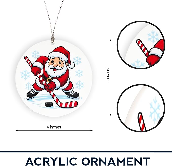 Hockey Ornaments for Christmas Tree, Hockey Ornament 2025, Santa’s Favorite Hockey Player Ornament, Funny Sports Christmas Decoration, Holiday Keepsake Gift for Hockey Lovers, Family, and Friends