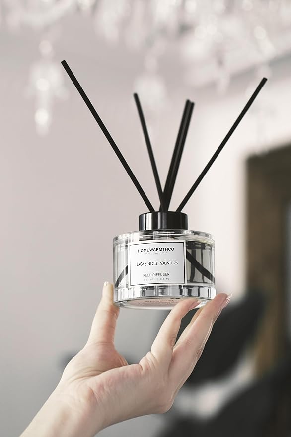 Reed Diffuser Set - Lavender Vanilla 5.63 fl oz (160 ml) Scented Diffuser with Sticks Luxury Fragrance for Home, Office & Bathroom Shelf Decor.