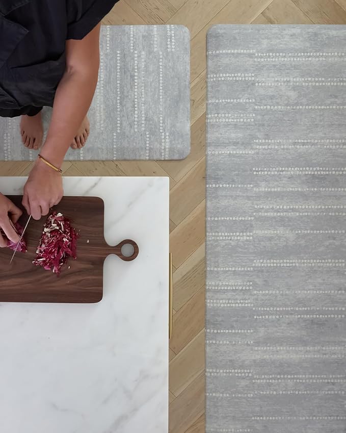 House of Noa Nama Standing Mat – Anti-Fatigue Cushioned Kitchen Mats for Floor | Ergonomic Bounce-Back Foam Kitchen Mats | Anti-Fatigue Mats for Kitchen & Standing | Aspen Dove | 30"x72"