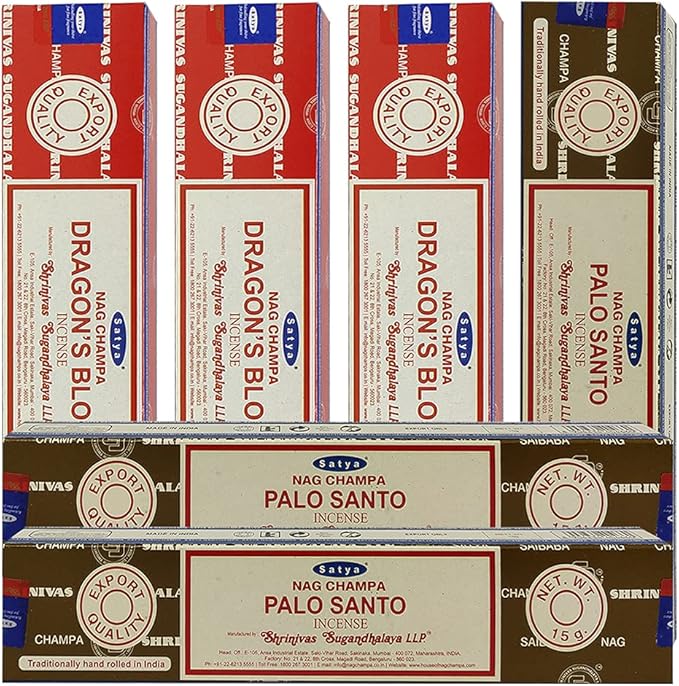Dragons Blood Palo Santo Incense Sticks & Holder Bundle Variety Pack from House of Nag Champa Incense Sticks and Trumiri