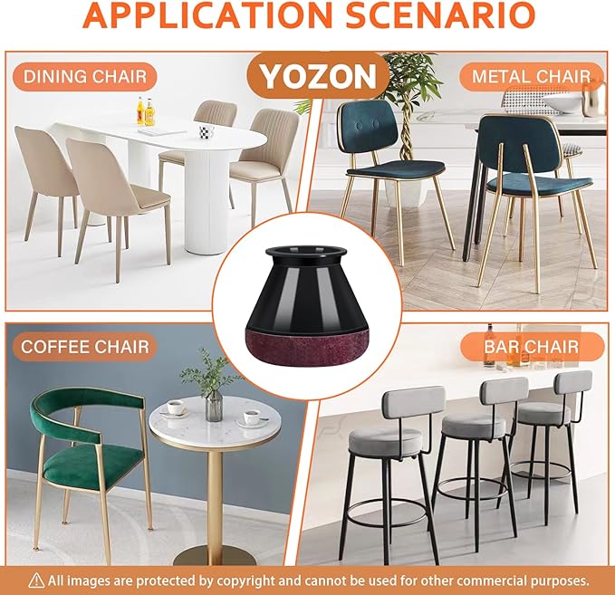 Chair Leg Floor Protectors Chair Leg Protectors for Hardwood Floors Felt Silicone Caps Strengthen Bottom Protection Anti-Scratch Reduce Noise 32 Pack Black Round Medium Fit 3/4" to 1-3/16" (19-30mm)