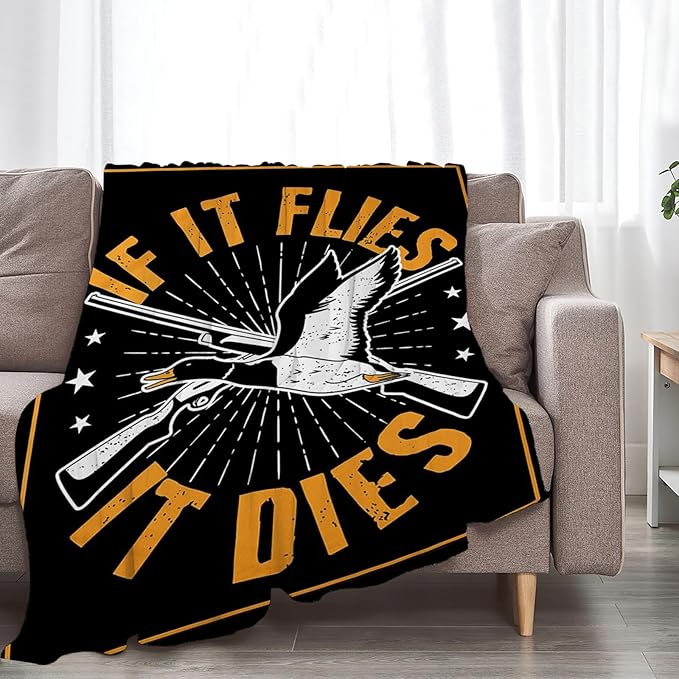 Tijuboni Duck Hunting Throw Blanket Goose Hunting Gifts for Men Women Boys Girls Adults Kids Soft Flannel Fleece Blanket for Couch Sofa Bed Home Decor 60"x80"
