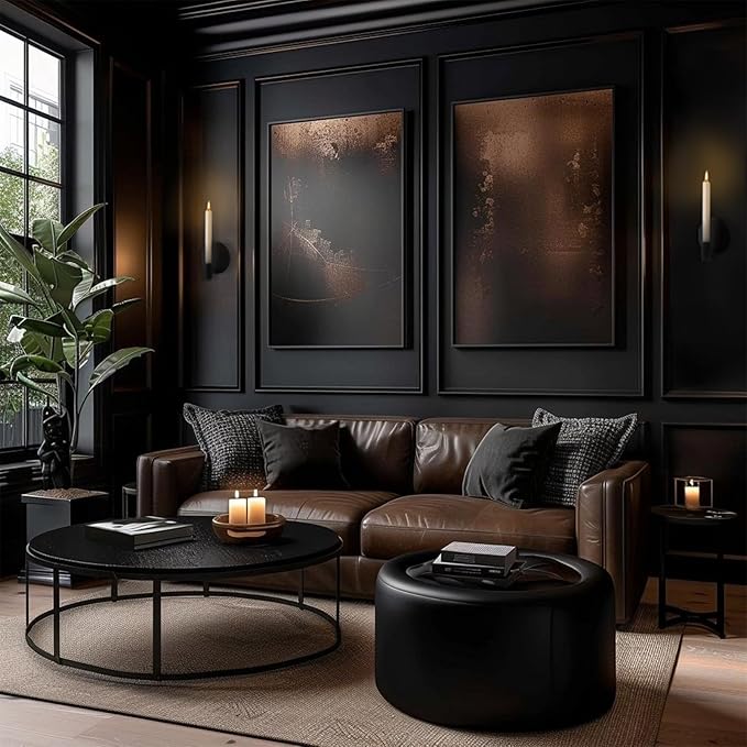 Matte Black Wall Sconce Candle Holders Set of 2 for Taper Candles, Minimalist Metal Wall Mounted Candlestick - 0.82 Inch Cup Diameter