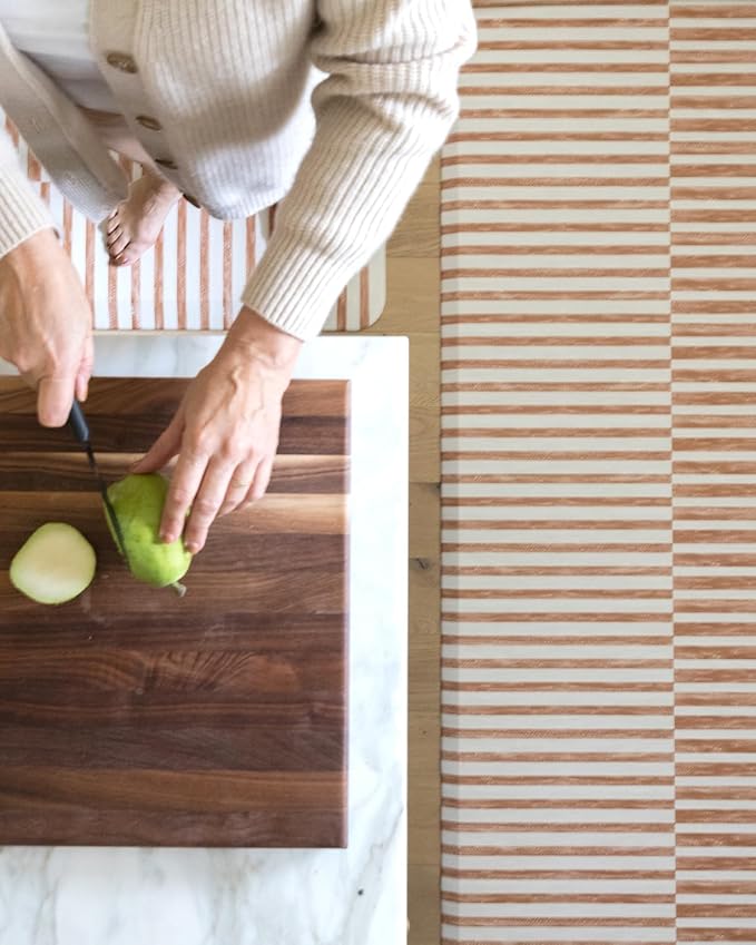 House of Noa Nama Standing Mat – Anti-Fatigue Cushioned Kitchen Mats for Floor | Ergonomic Bounce-Back Foam Kitchen Mats | Anti-Fatigue Mats for Kitchen & Standing | Reese Terracotta | 30" x 108"