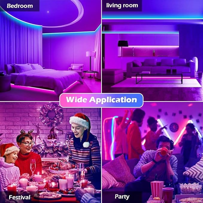 20FT Led Strip Lights,Long Smart Led Light Strips Music Sync 5050 RGB Color Changing Rope Lights,Bluetooth APP/IR Remote/Switch Box Control Led Lights for Bedroom,Home Decoration,Party,Festival