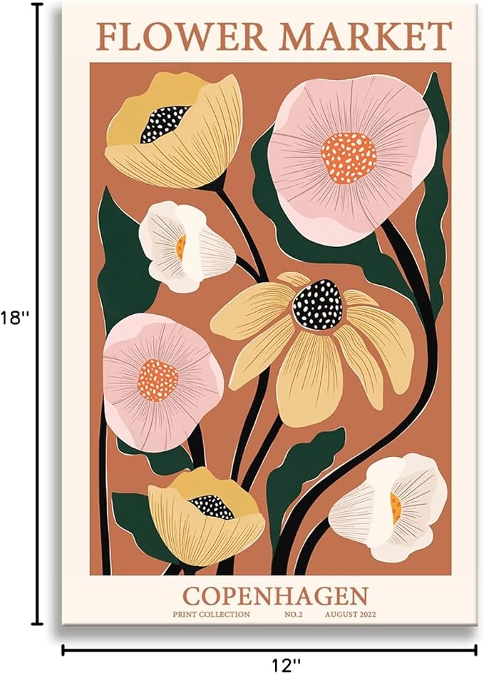Zzuyi Flower Market Poster,Anthropologie art,Botanical Flower wall art for Living Room Bedroom Decoration-12 x18