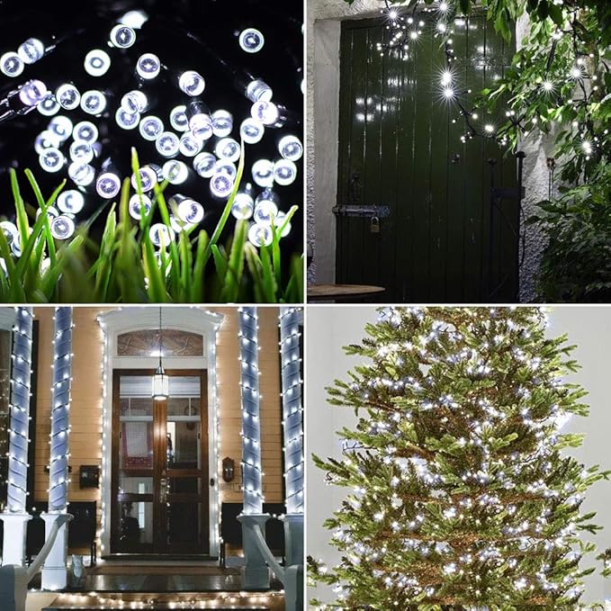 Christmas Tree String Lights Bright White - 320 LEDs 115ft/35m 8 Modes End-to-End Plug in Indoor/Outdoor Waterproof Decorative Fairy Twinkle Xmas Lights for Wedding/Room/Patio/New Year/Home - Cool