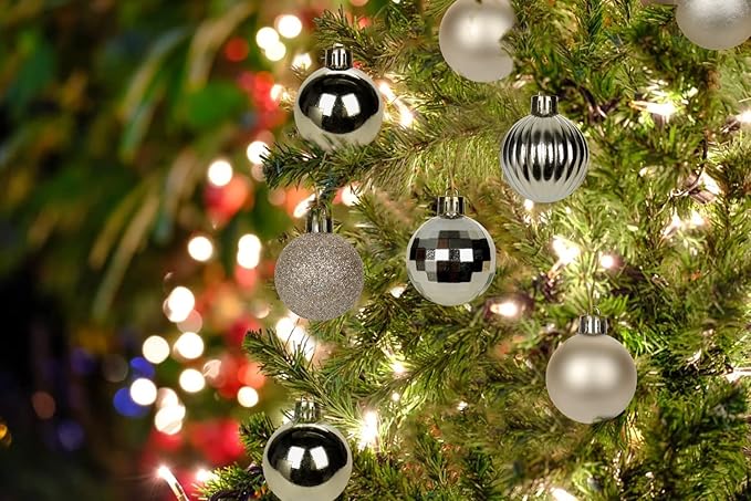 1.57" Champagne Christmas Ornaments for Christmas Tree 36 Pcs Mini Shatterproof Balls Christmas Tree Decorations Small Xmas Ornaments Ball with Hanging Loop for Wedding Holiday Party Wreath Home Decor