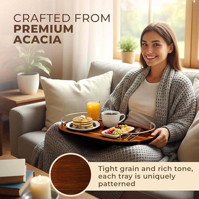 Modular Oval Serving Tray - Acacia | Serving Platter Snack Tray for Party Hosting - Trays for Serving Food, Charcuterie, Fruit Platter Tray for Parties, Appetizer Dishes & Dessert Trays