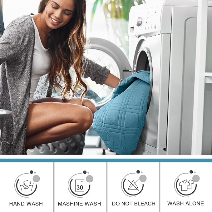 TAOCOCO 100% Waterproof Recliner Chair Cover, Non Slip Recliner Covers for Recliner Chair with Pocket, Washable Reclining Chair Cover Furniture Protector for Kids, Pets(23.6'', Sky Blue)