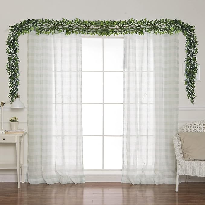 3 Strands Italian Ruscus Artificial Vines, 73" Silk Vine Garland with Green Leaves, Fake Hanging Plants Greenery Decor for Home, Bedroom, Wall, Party, Wedding Decoration
