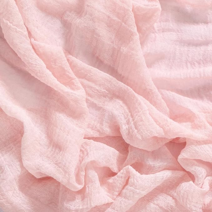 Socomi 3pcs Pink Gauze Valentine's Day Cheesecloth Table Runner Blush 120 Inch Rustic Boho Cheese Cloth Runner for Wedding Party Baby Bridal Shower Centerpiece Decoration Holiday Home Decorations
