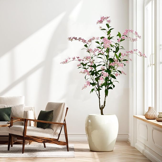 Artificial Tree Faux Jasmine Tree 6ft Tall Fake Jasmine Plant in Pot Fake Silk Tree Faux Plants Indoor