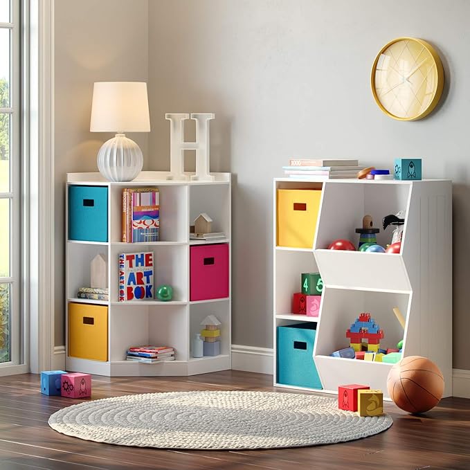 RiverRidge Folding Storage Bins with Handles Golden Yellow Cube Storage Organizer for Closet, Bedroom & Playroom - Closet Organizers and Storage Set of 4