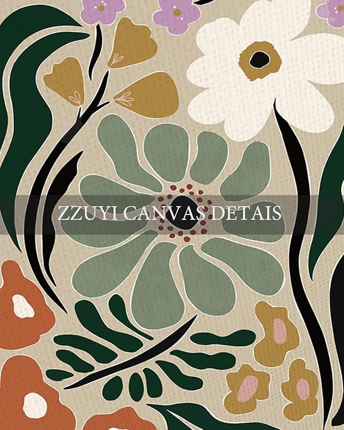 Zzuyi Framed Flower Market Wall Art,Botanical Prints,Green Flower Prints Anthropologie art for Bathroom,Aesthetic Decor-16"x 24"