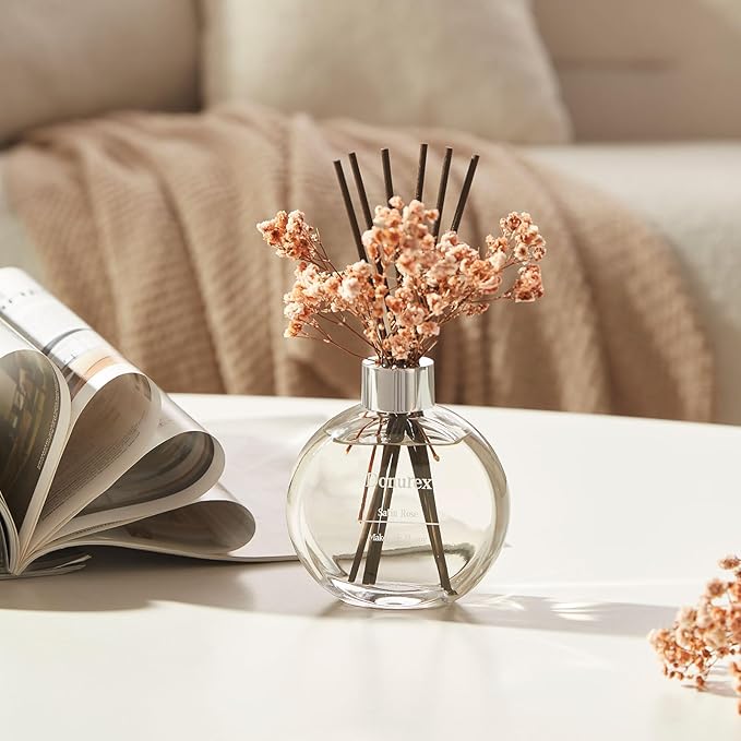 Flower Reed Diffusers for Home with Satin Rose