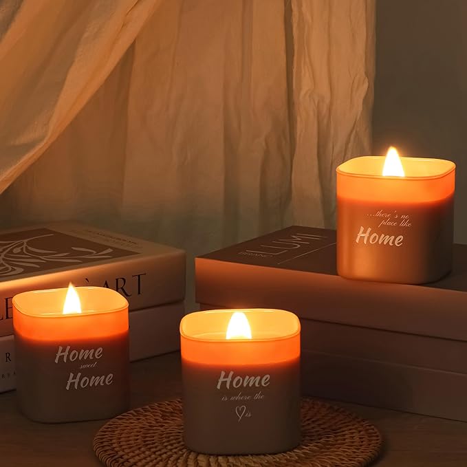Set of 3 Premium Scented Soy Candles Gift Set | Home Collection – White Musk, Bamboo Forest & Peony Garden | Crackling Wood Wick | Luxurious Candle Set for Relaxation, Home Décor & Gifts | 9.8oz Each