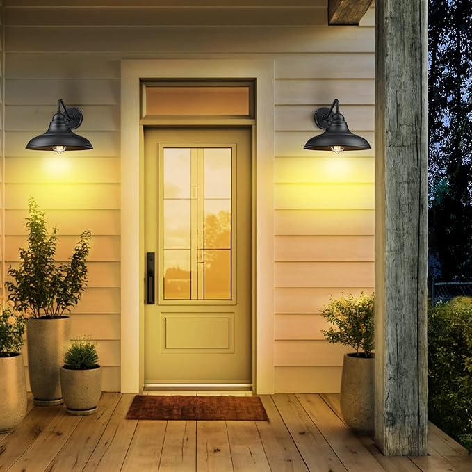 Wall Lights Wall Mount for House Farmhouse Wall Sconce Black Outside Lantern Classic Barn Lights Outdoor & Indoor, 12",2 Pack