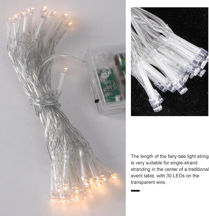 4Pcs Warm Copper Wire String Lights for Christmas Wedding Party Decoration Fairy Light Strings for Home Garden Patio Safe and Energy Efficient
