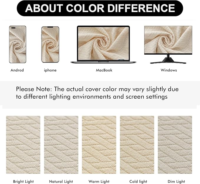Genina Chair Covers for Dining Room Set of 4 Dining Chair Slipcovers Stretch Kitchen Parsons Chair Cover,Beige