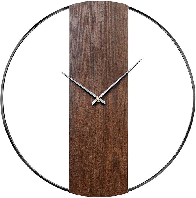 Wall Clock Decorative Modern Minimalist Wall Clocks for Living Room Decor, 20 Inch Silent Non Ticking Battery Operated Rustic Big Clock with Walnut Dial for Bedroom, Kitchen, Farmhouse, Office