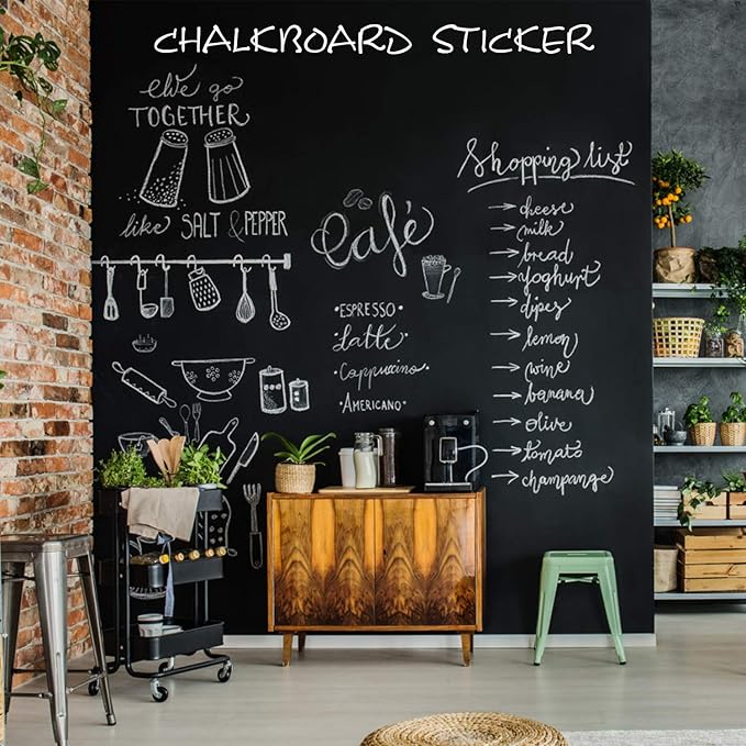 Chalkboard Wall Sticker Wall Decal Blackboard Wallpaper Large Chalkboard Contact Paper Roll KDG Self Adhesive DIY Reusable Erasable Stickers