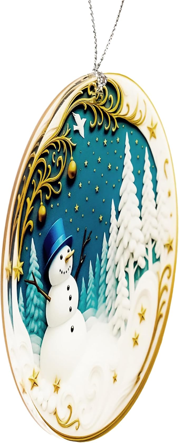 Happy Snowman Christmas Ornaments 2025, Holiday Acrylic Hanging Ornament for Xmas Tree Window Car, Snowman Decor for Home, Unique Christmas Decorations, Winter Gifts for Friends Family Coworkers