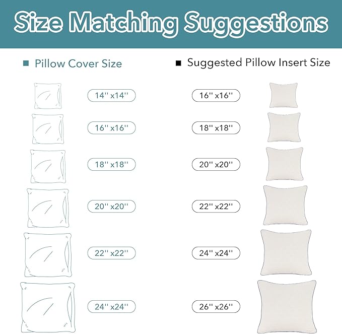 Oubonun 22x22 Pillow Inserts Set of 2 - Square Decorative Throw Pillows for Couch Bed Sofa Living Room Down Alternative Polyester Filling 22 Inch Insert(Beige)