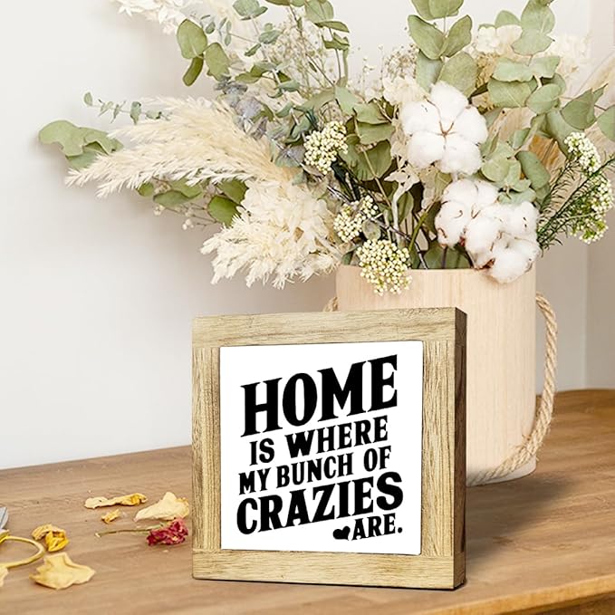 JXZOLQ Home Is Where My Boys Are Wood Sign Decors, Rustic Home Decor, Farmhouse Homes Decor Sign for Shelf, Boy Mom Gifts, Housewarming Gift