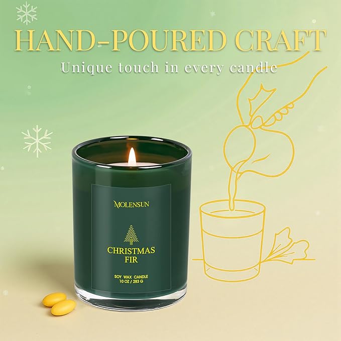 Christmas Candles Gift Set, 3 Pack Total 30oz Soy Scented Candles – Christmas Fir, Gingerbread & Apple Cider – Luxury Gift Box, Holiday & Birthday Gifts for Women & Men, Non-Toxic Clean Burn