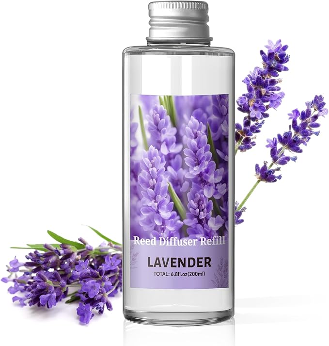 SCENTORINI Reed Diffuser Oil Refill, Lavender Diffuser Oil 6.76 Fl Oz, Natural Scented Essential Oil Refill Long Lasting Home Fragrance for Room Spa Aromatherapy Bathroom Home Decor