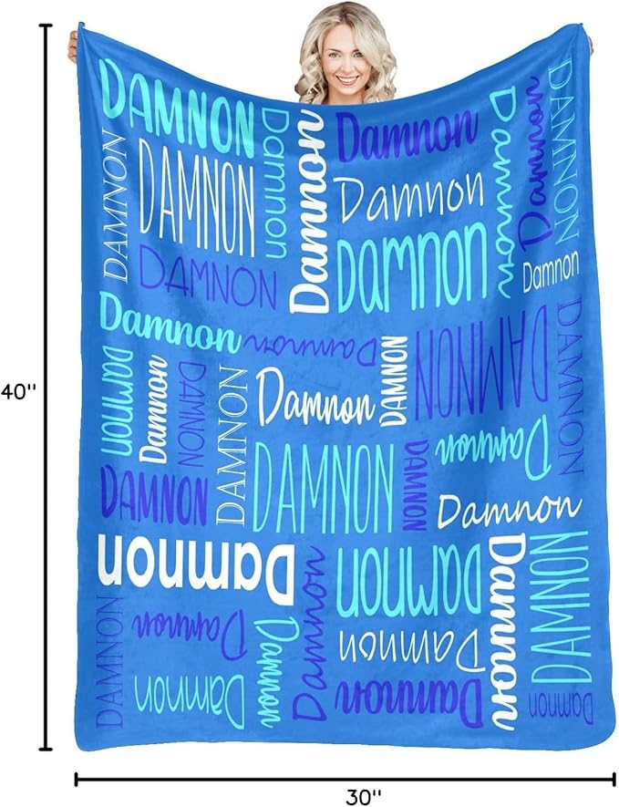 Personalized Name Blanket for Kids and Adult Customized Blanket for Boys Girls Baby Personalized Blanket and Throws Super Soft