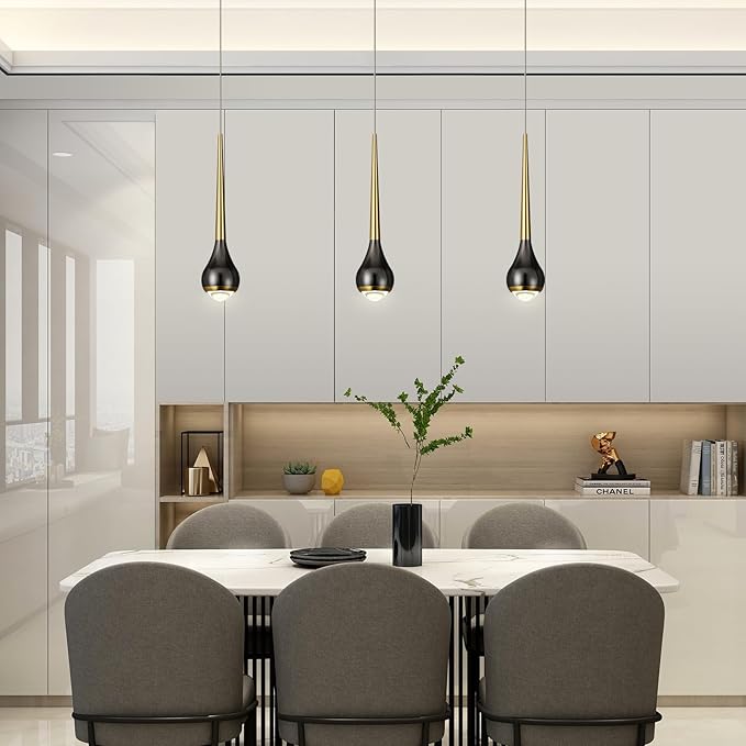 Modern LED Simple Pendant Light fixtures,Island Pendant Lighting for Kitchen Island Dinning Room,Bedroom,Bar, Kitchen Island Ceiling Hanging Light Fixtures(3-Pack)