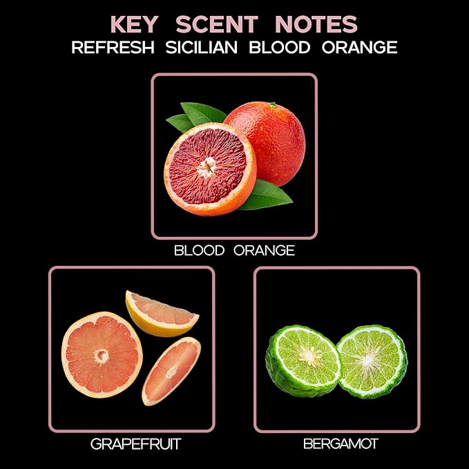 LOVSPA Refresh Sicilian Blood Orange Diffuser Oil - Luxury Essential Oils for Diffuser Refill & Air Freshener Room Spray - Natural Home Fragrance, Scented Oil for Diffusers, USA Made, 4oz