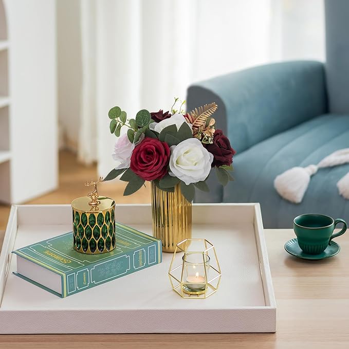 BLOSMON Artificial Flowers Ball Wedding Centerpieces 2 Pcs Burgundy Rose Artificial Flower Center Pieces Decoration for Table Silk Kissing Ball Faux Floral Bouquet Arrangements Home Party DIY Decor