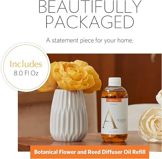 AGRARIA Reed Diffuser Refill, Scented Oil Home Fragrance, Reed Oil Diffuser Gift Set for All Occasions, Bitter Orange