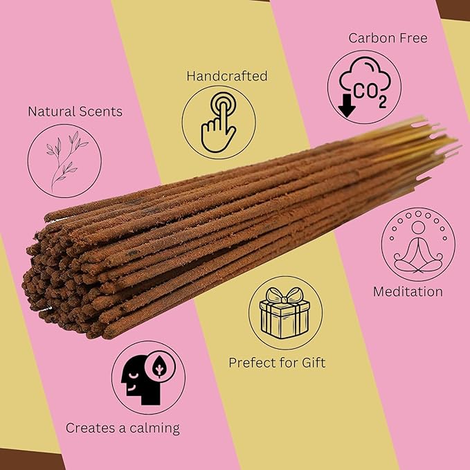 Bless-Church-Frankincense-and-Myrrh 100%-Natural-Handmade-Hand-Dipped Organic-Chemicals-Charcoal-Free Purification-Relaxation-Positivity-Meditation Best-Woods-Scent (25 Sticks(40GM))