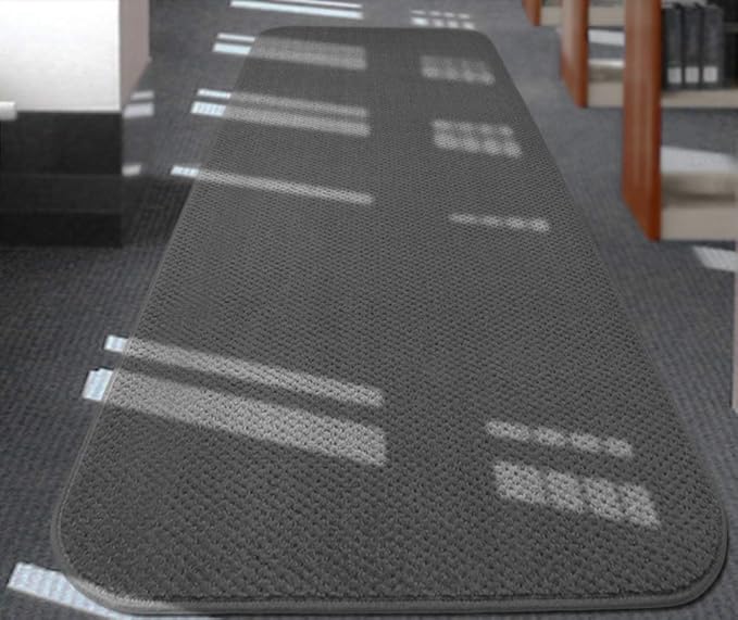 House, Home and More Skid-Resistant Carpet Runner - Gray - 12 Feet X 27 Inches