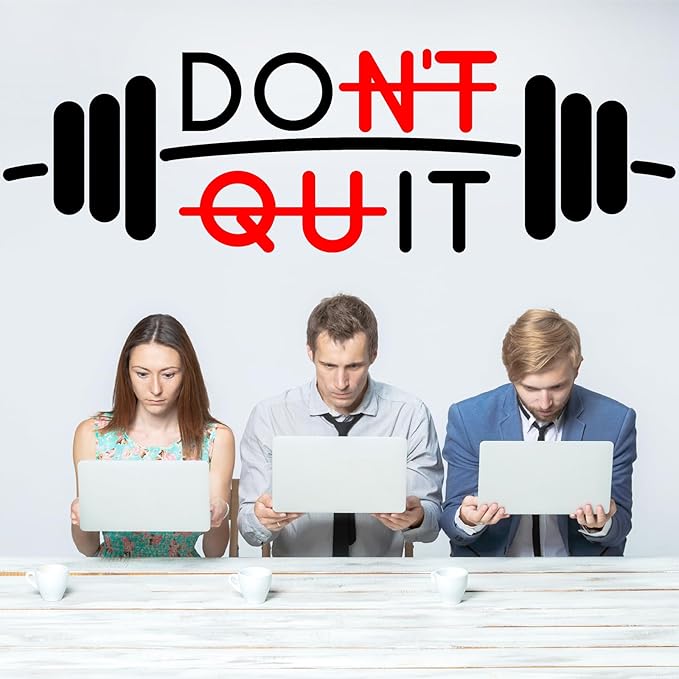Gym Wall Decor Decals Inspirational Office Wall Decals Motivational Quotes Sign Art Stickers Home Gym Walls Art Signs Positive Sayings Vinyl Stickers for Teamwork Yoga Exercise Fitness Decor